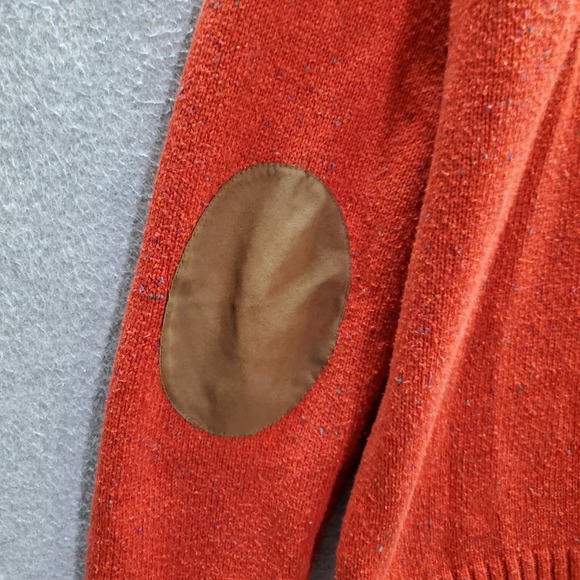 American Eagle Men Sweater XL Orange Logo Athletic Fit Elbow Pad Pullover Casual - Picture 7 of 8
